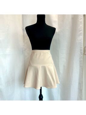 Club Monaco nude pastel blush pink Jenna pleated skater mini skirt Sz 10